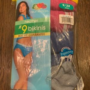 Fruit of the Loom Heather Bikinis - Pink, Blue, Gray